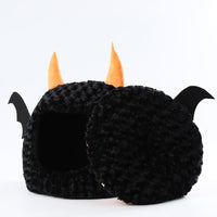 HKM-0594877 Little Devil Cozy Plush Pet Nest Bed - Fully Enclosed, Warm and Comfy Space for Pets