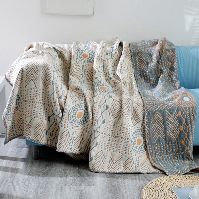 HKM-059539 Four-Layer Natural Cotton Gauze Sofa Cover – Breathable, Durable, Japanese Style Design