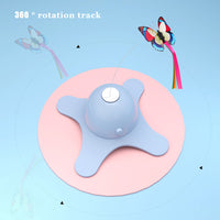 HKM-0595645 Interactive Rotating Butterfly Cat Toy with Stable Base and Glow Feature