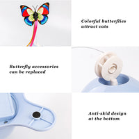 HKM-0595645 Interactive Rotating Butterfly Cat Toy with Stable Base and Glow Feature