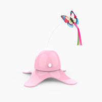 HKM-0595645 Interactive Rotating Butterfly Cat Toy with Stable Base and Glow Feature