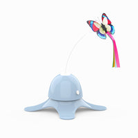 HKM-0595645 Interactive Rotating Butterfly Cat Toy with Stable Base and Glow Feature