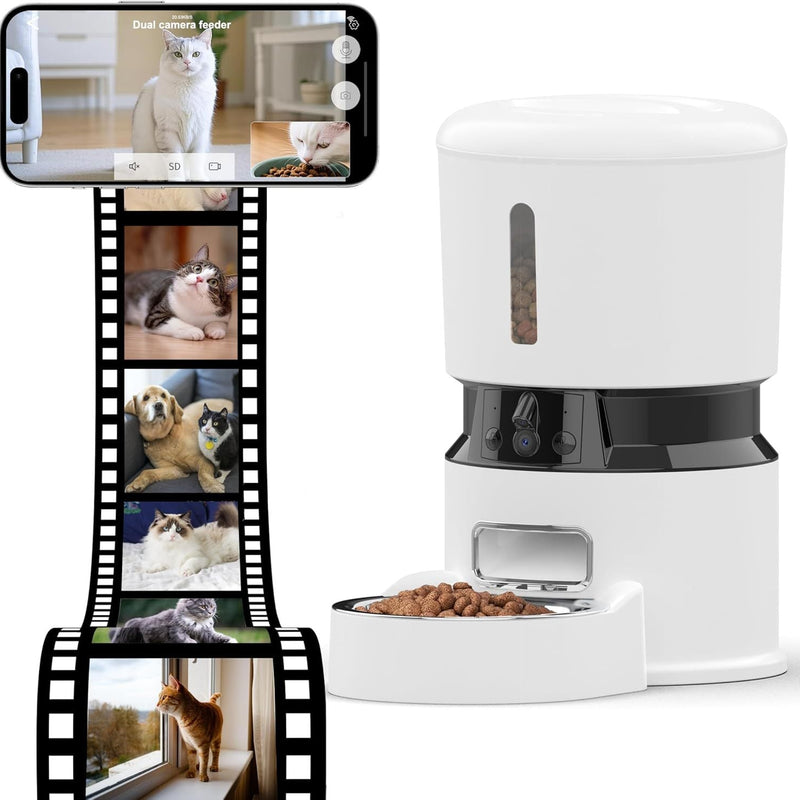 HKM-059603 Automatic Pet Feeder with 1080P HD Camera, 4L Capacity, Timed Meal Dispenser, Smart App Control