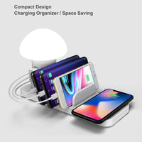 HKM-059603 Multi-Port USB Wireless Charging Desk Lamp with Mobile Phone Holder - Fast Charging 10W