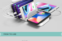 HKM-059603 Multi-Port USB Wireless Charging Desk Lamp with Mobile Phone Holder - Fast Charging 10W