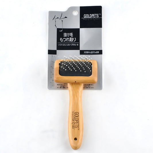 HKM-0596413 Bamboo and Stainless Steel Air Cushion Comb for Pets with Soft Latex Design