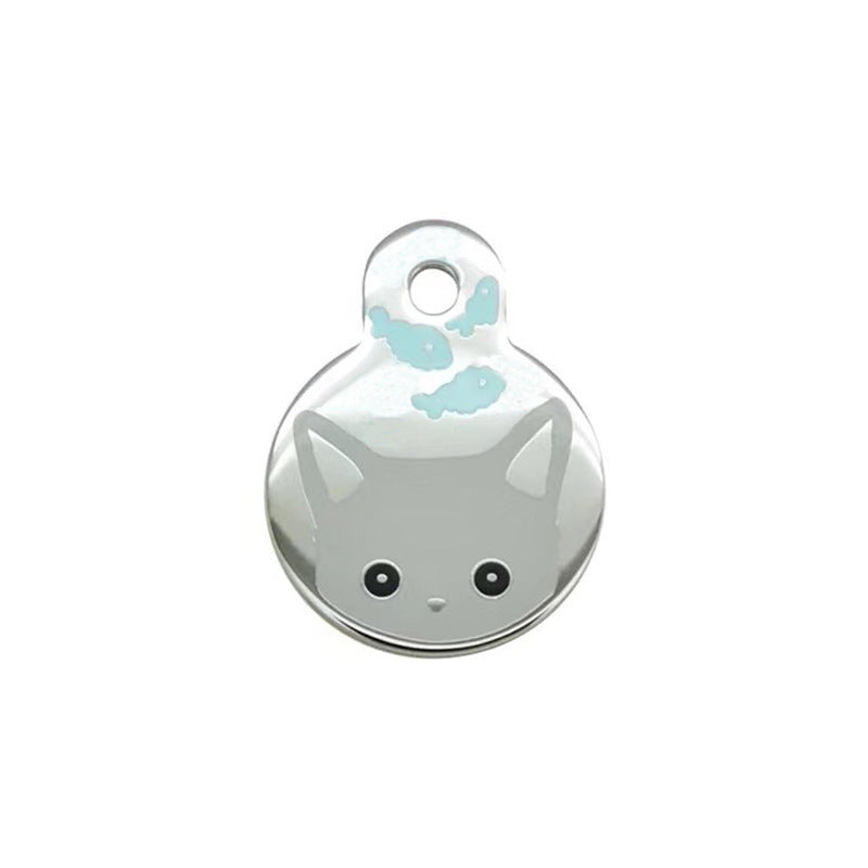 HKM-0596669 Cute Cartoon Cat and Fish Pendant for Dogs ¨C Alloy Ornament Collar Accessory