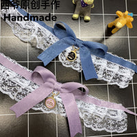 HKM-0598205 Lace Bowknot Bib for Small Dogs and Kittens - Lightweight Adjustable Saliva Towel