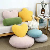 HKM-059859 Japanese Soft Candy Color Cushion Pillow - PP Cotton Filling, Plain Design, Living Room Accessory