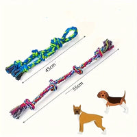 HKM-0599229 Heavy-Duty Cotton Rope Dog Toy Set for Large Breeds - Dental Chew & Tug of War Interactive Play