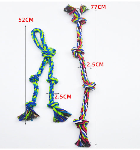 HKM-0599229 Heavy-Duty Cotton Rope Dog Toy Set for Large Breeds - Dental Chew & Tug of War Interactive Play