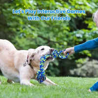 HKM-0599229 Heavy-Duty Cotton Rope Dog Toy Set for Large Breeds - Dental Chew & Tug of War Interactive Play