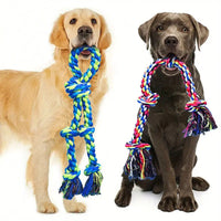 HKM-0599229 Heavy-Duty Cotton Rope Dog Toy Set for Large Breeds - Dental Chew & Tug of War Interactive Play