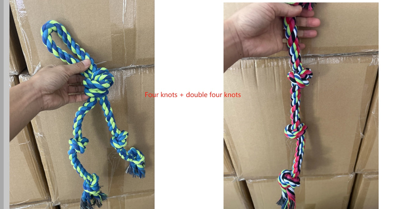 HKM-0599229 Heavy-Duty Cotton Rope Dog Toy Set for Large Breeds - Dental Chew & Tug of War Interactive Play