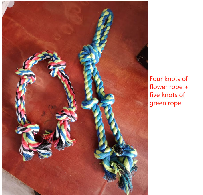 HKM-0599229 Heavy-Duty Cotton Rope Dog Toy Set for Large Breeds - Dental Chew & Tug of War Interactive Play
