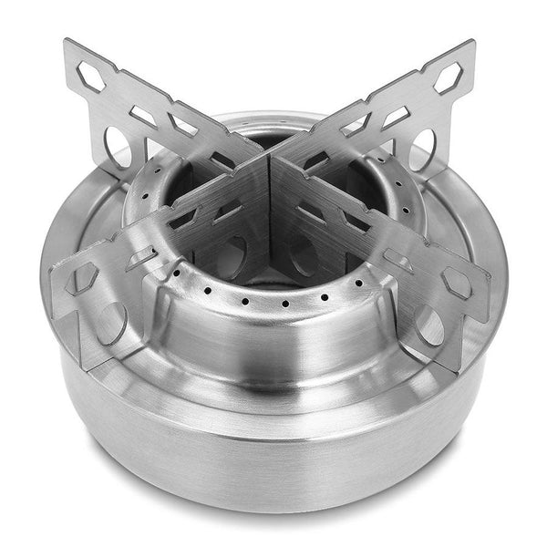 HKM-059923 Compact Outdoor Stainless Steel Alcohol Stove for Lightweight Camping and Hiking