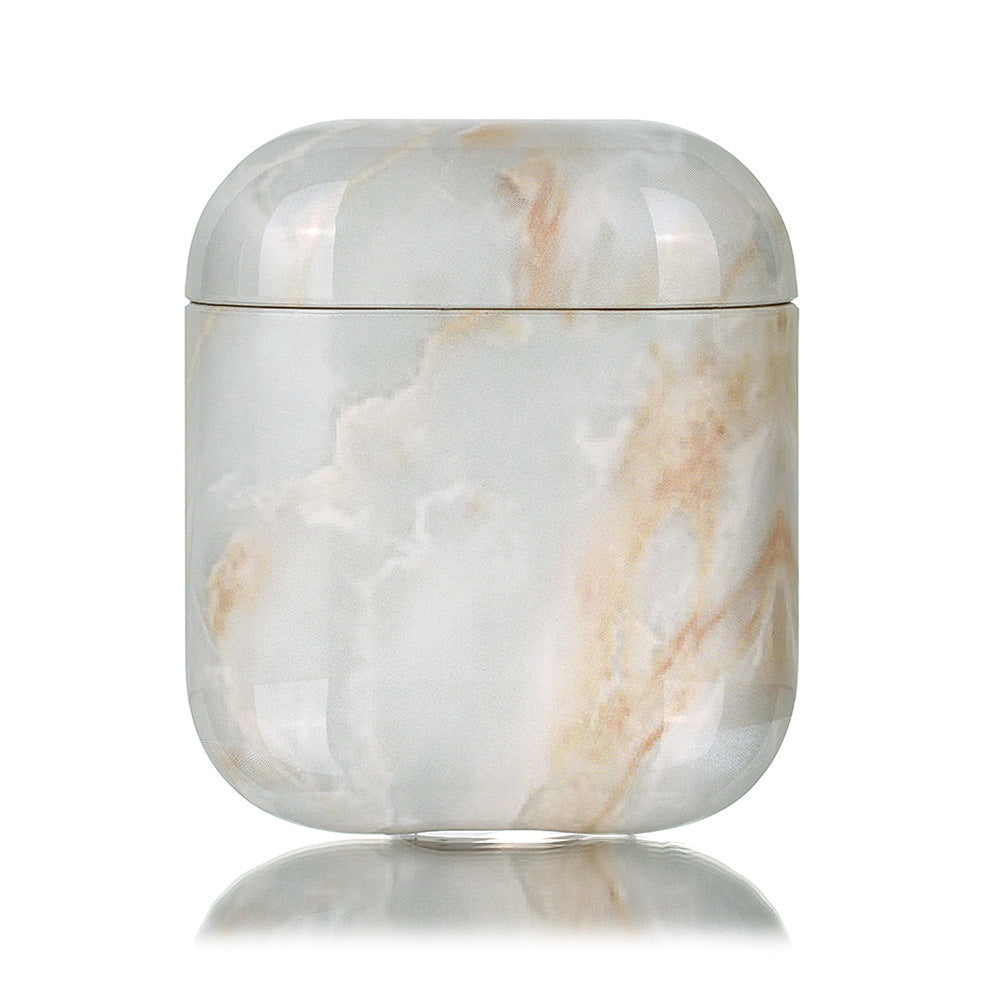 HKM-059923 Marble Leopard AirPods 1/2 Clamshell Case - Stylish Floral Design