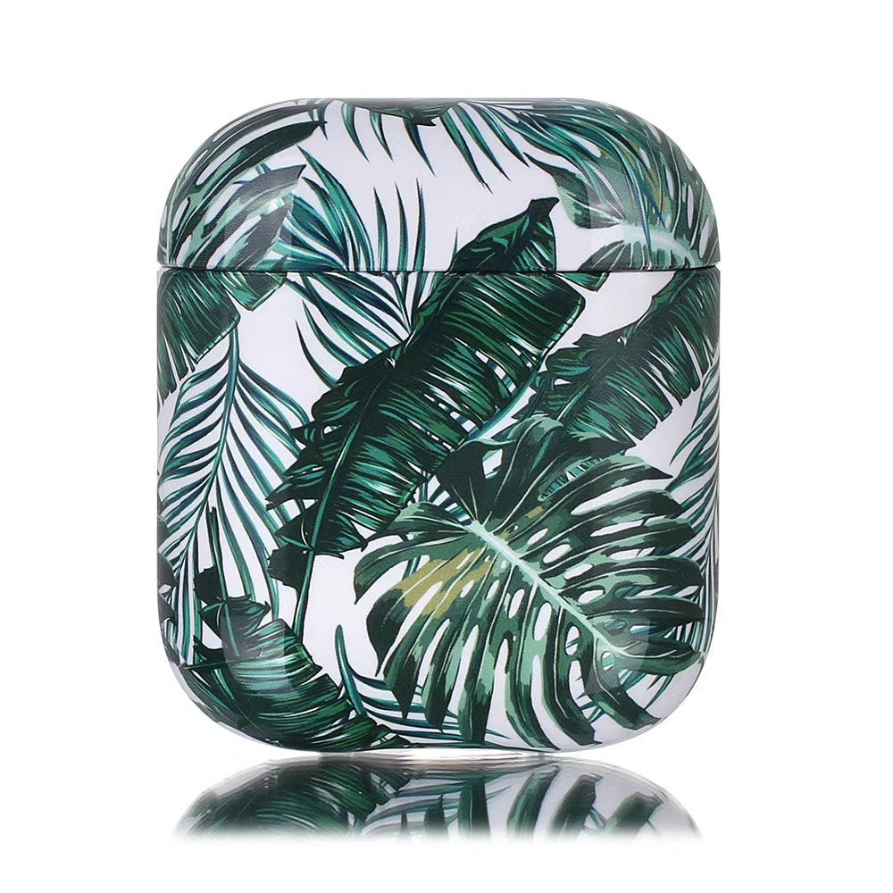 HKM-059923 Marble Leopard AirPods 1/2 Clamshell Case - Stylish Floral Design