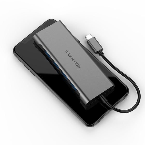 HKM-059987 Lansheng USB Type-C Hub with 4 USB 3.0 Ports and HDMI Output, Compact Design for Enhanced Connectivity