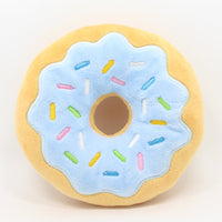 HKM-0600253 Donut-Shaped Plush Dog Toy in Pink, Brown, Green, and Blue - 15cm Diameter