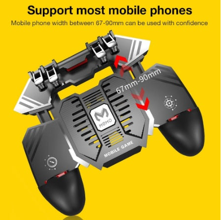 HKM-060051 Mobile Gaming Controller with Charging Function for Phones - Compatible with PUBG, Adjustable 90° Joystick, ABS & Silicone Materials
