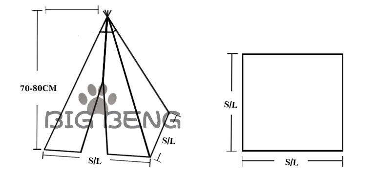 HKM-0600637 Cozy Canvas Pet Tent Bed with Pine Wood Frame - Portable, Washable, Easy Setup for Cats and Small Dogs