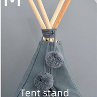 HKM-0600637 Cozy Canvas Pet Tent Bed with Pine Wood Frame - Portable, Washable, Easy Setup for Cats and Small Dogs