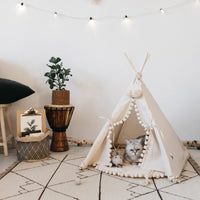 HKM-0600637 Cozy Canvas Pet Tent Bed with Pine Wood Frame - Portable, Washable, Easy Setup for Cats and Small Dogs
