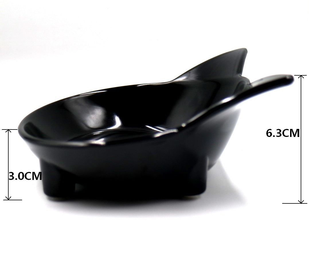 HKM-0600765 Anti-Slip Melamine Cat Bowl in Black for Easy Maintenance