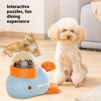 HKM-0601405 Large Dog Leakage Food Feeder Toy - Rock Yellow & Elegant White Design