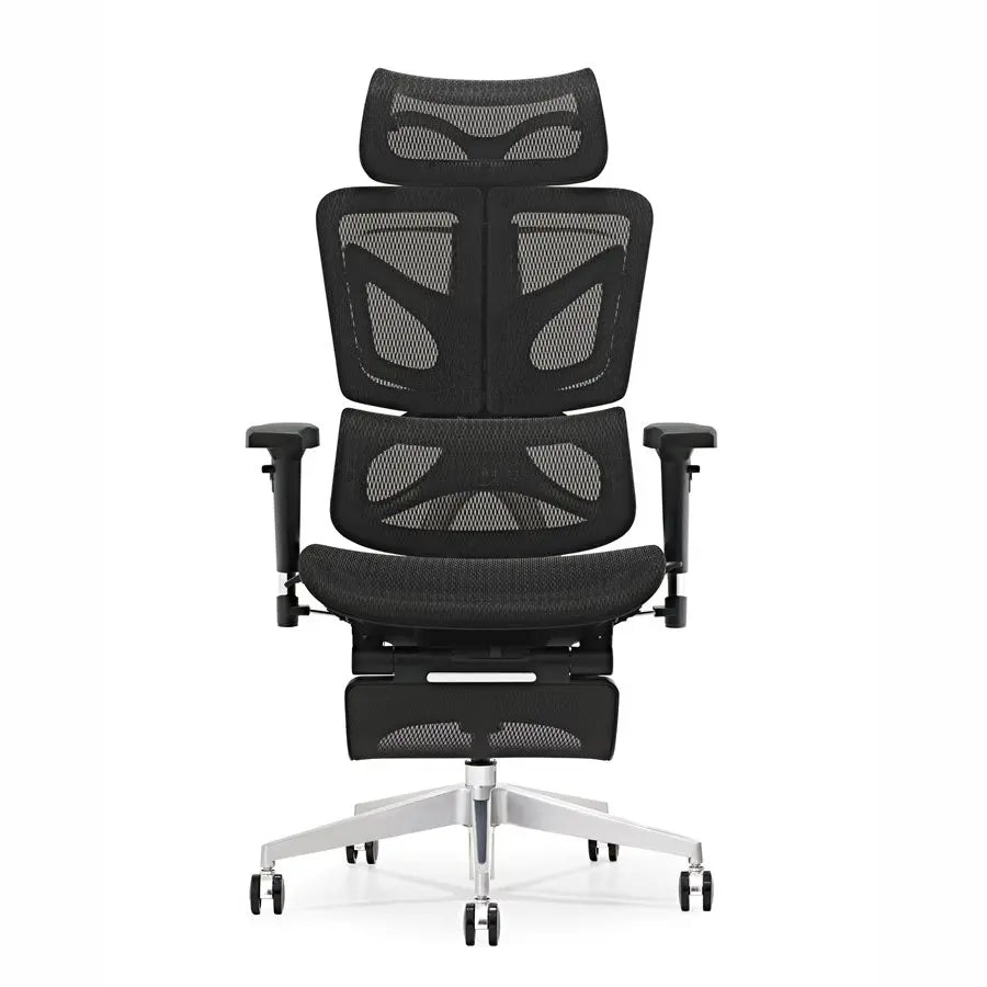 HKM-060179 Adjustable Mesh Executive Game Reclining Swivel Chair with Footrest - Ergonomic Office Comfort