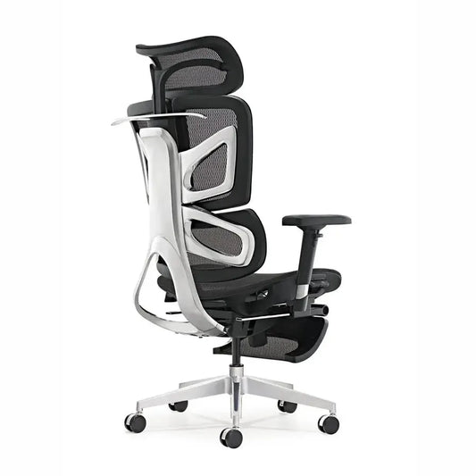 HKM-060179 Adjustable Mesh Executive Game Reclining Swivel Chair with Footrest - Ergonomic Office Comfort