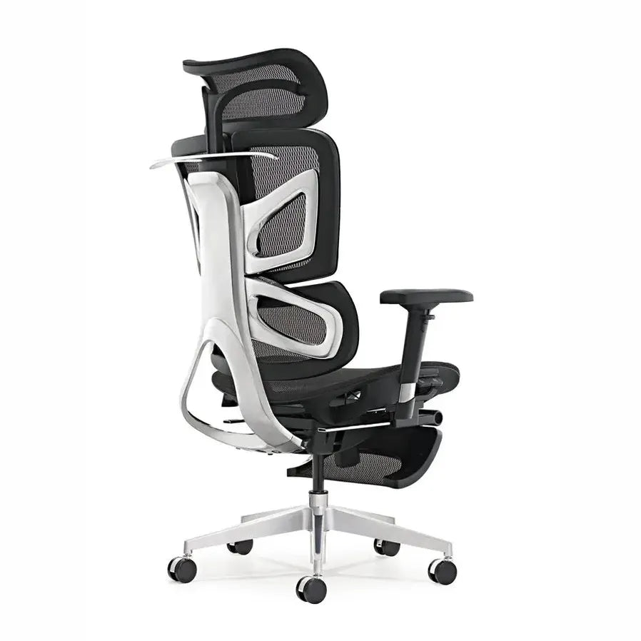 HKM-060179 Adjustable Mesh Executive Game Reclining Swivel Chair with Footrest - Ergonomic Office Comfort