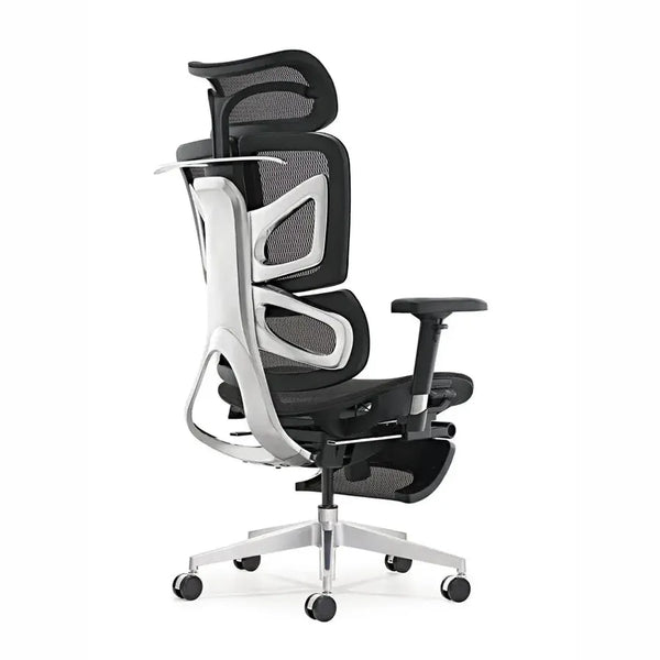 HKM-060179 Adjustable Mesh Executive Game Reclining Swivel Chair with Footrest - Ergonomic Office Comfort