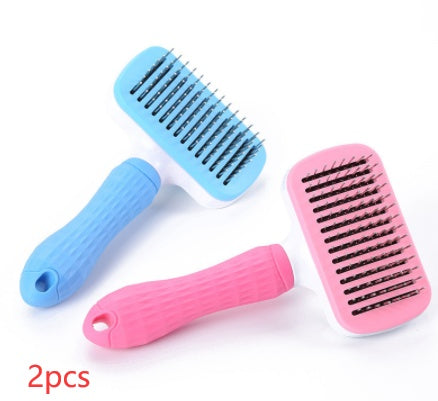 HKM-0602173 Self-Cleaning Pet Comb for Cats and Dogs with Thick Steel Needles - 18.5CM Long