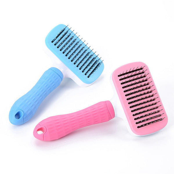 HKM-0602173 Self-Cleaning Pet Comb for Cats and Dogs with Thick Steel Needles - 18.5CM Long