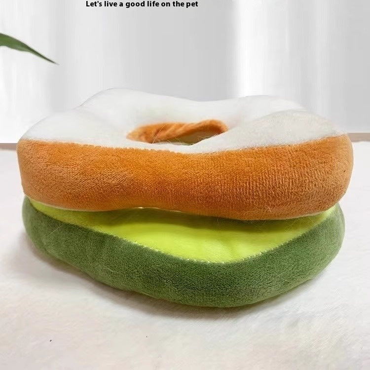 HKM-0602557 Adjustable Cartoon Headgear for Pets in Avocado and Toast Bread Designs