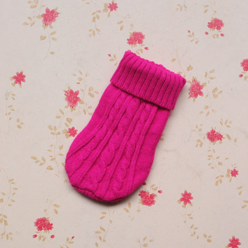 HKM-0604349 Cozy Knitted Dog Sweater for Small Breeds - Warm Autumn/Winter Design