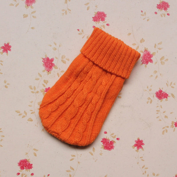HKM-0604349 Cozy Knitted Dog Sweater for Small Breeds - Warm Autumn/Winter Design
