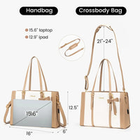 HKM-060435 Stylish 2pc PU Leather Handbag Set with Shoulder Tote and Purse for Office and Daily Use