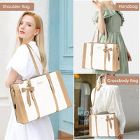 HKM-060435 Stylish 2pc PU Leather Handbag Set with Shoulder Tote and Purse for Office and Daily Use