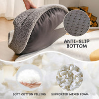 HKM-0604989 Orthopedic Washable Pet Bed for Small Dogs & Cats - 23 Inch Plush Round Bed with Non-Slip Bottom, Grey