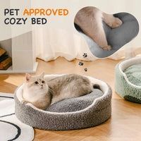 HKM-0604989 Orthopedic Washable Pet Bed for Small Dogs & Cats - 23 Inch Plush Round Bed with Non-Slip Bottom, Grey