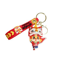HKM-060563 Cute Dragon Keychain Pendant - 3D PVC Lion Dance Ornament for Keys