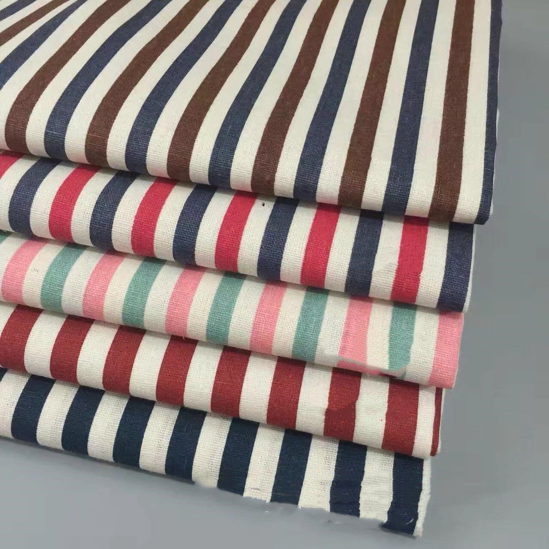 HKM-060563 Linen Cotton Blend Printed Fabric in Geometric Patterns - Multiple Color Options Available