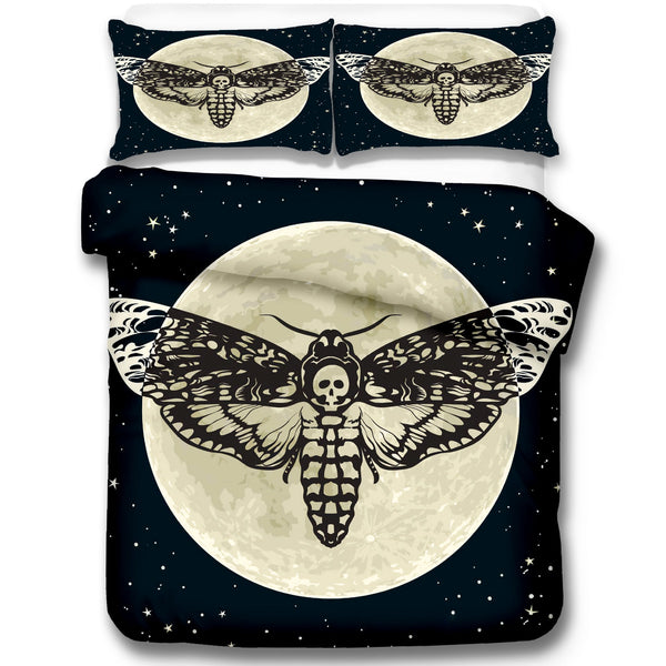 HKM-060563 Skeleton Moth 3D Printed Decorative Set - Three-Piece Collection in Multiple Sizes