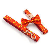 HKM-0606141 Detachable Bow Traction Collar with Christmas Deer Design and Matching Rope