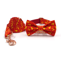 HKM-0606141 Detachable Bow Traction Collar with Christmas Deer Design and Matching Rope