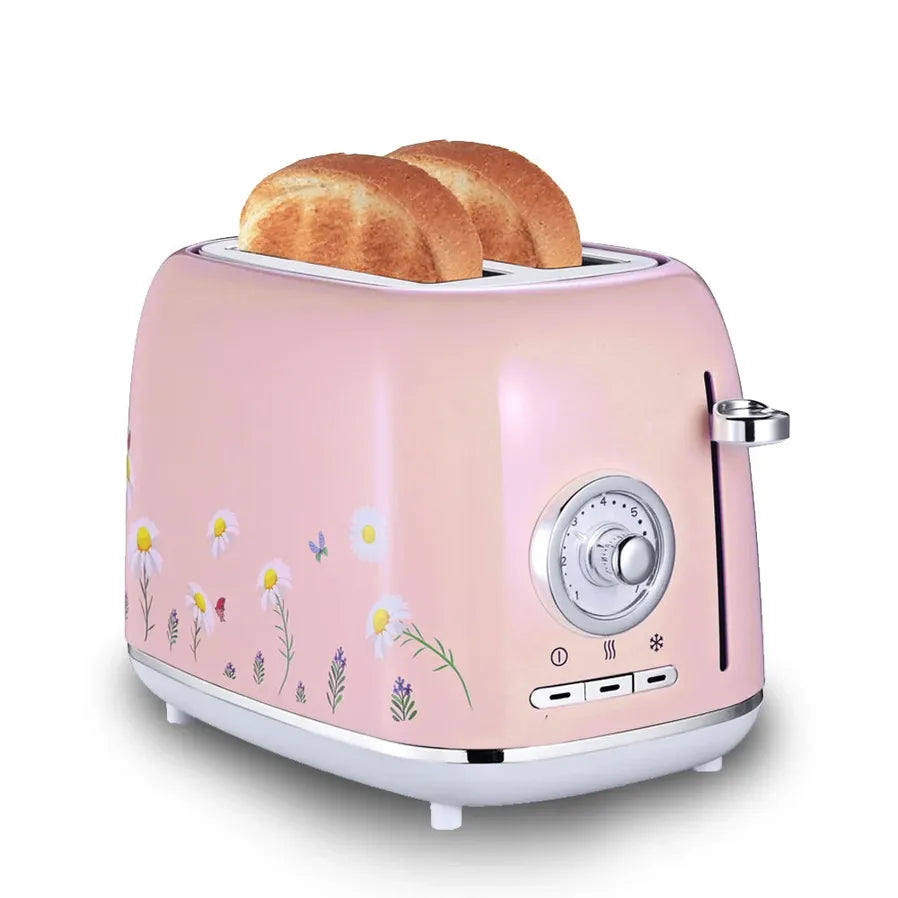 HKM-060627 Electric Pink Toaster with Custom Logo Design and Oven Functionality