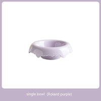 HKM-0606525 High Leg Ceramic Cat Food Bowl with Wooden Base - Multiple Colors Available